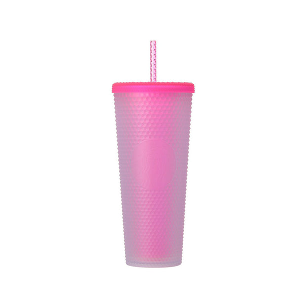 Starbucks Spring 2025 Logo Cold Cup Tumbler: Neon Pink