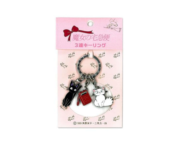 Kiki's Delivery Service Triple Keychain: Cats and Radio Anime & Brands Sugoi Mart