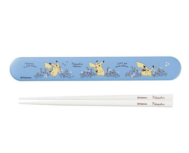 Pikachu Blue Flower Chopsticks With Case Home Sugoi Mart