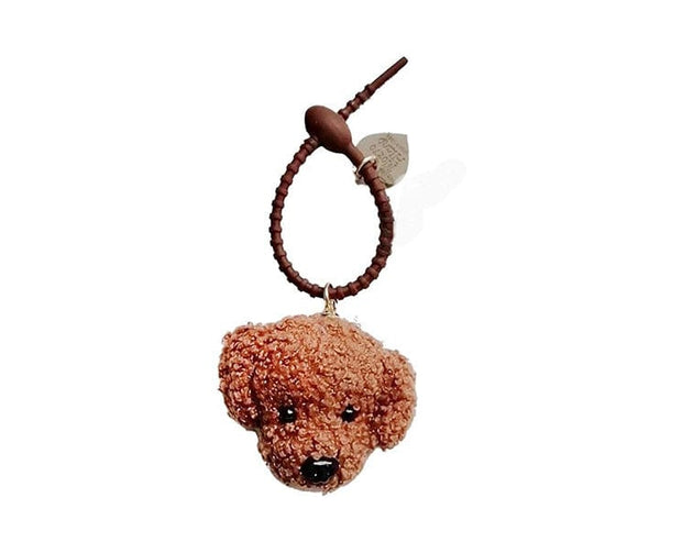 Toy Poodle Keychain: Brown