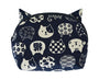 Kyou Cat Pattern Pouch: Navy thumbnail 1