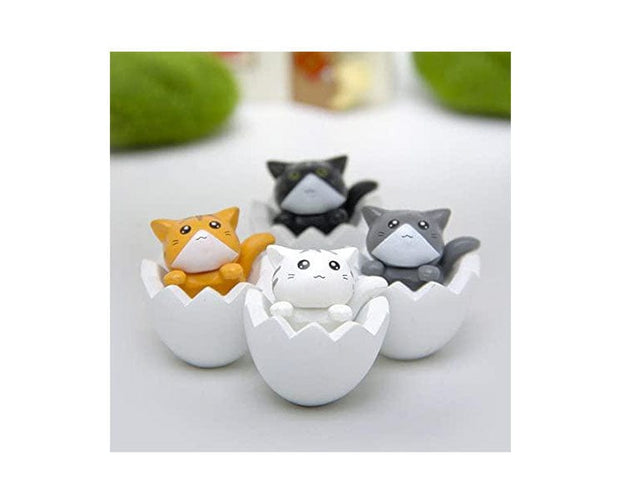 Cats Eggshell Figurine Set of 4
