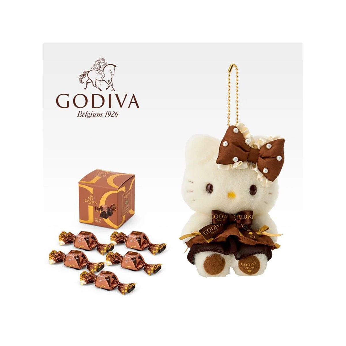 Sanrio x Godiva Mascot Holder Set: Hello Kitty