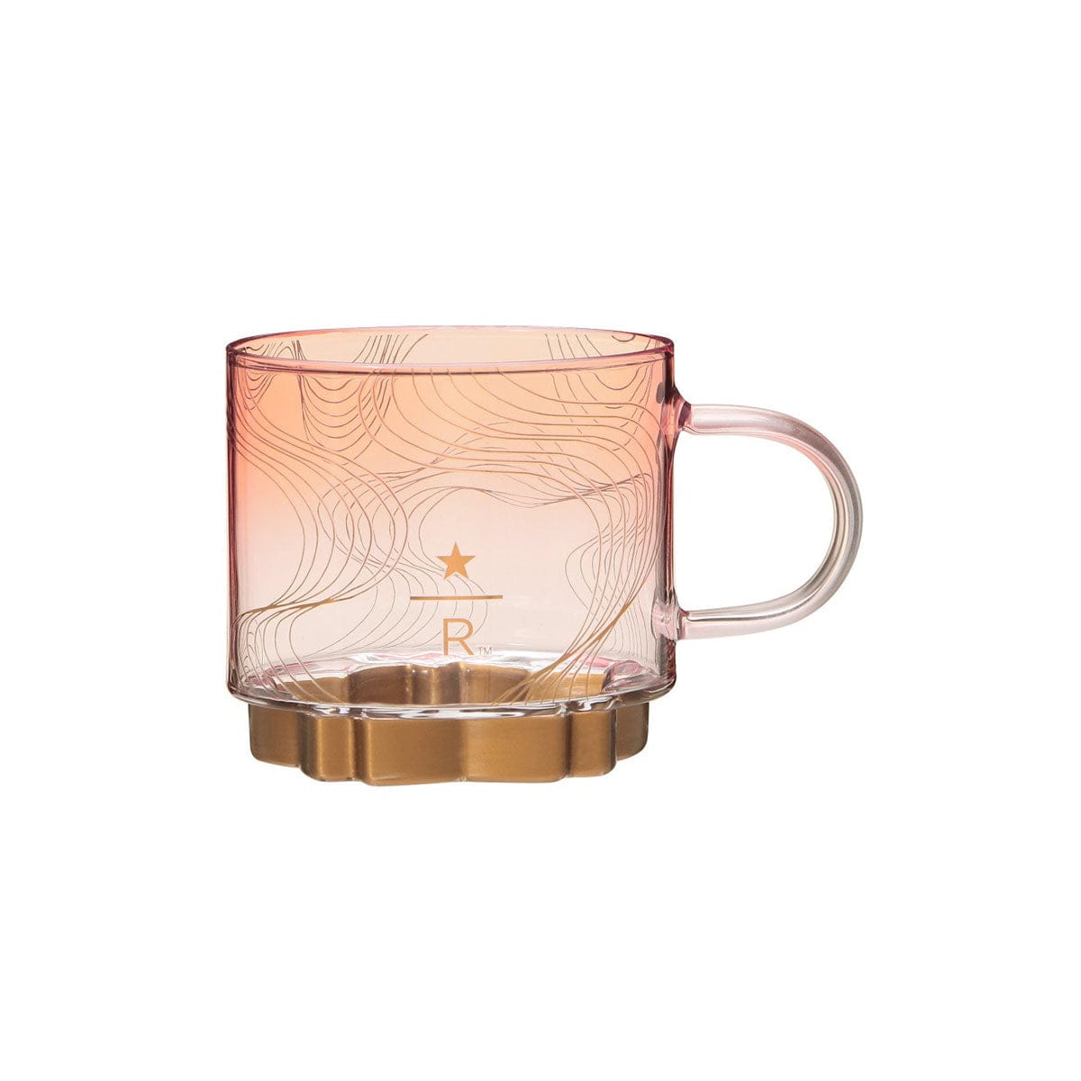 Starbucks Reserve Sakura 2025 Gold Bottom Handle Glass Mu