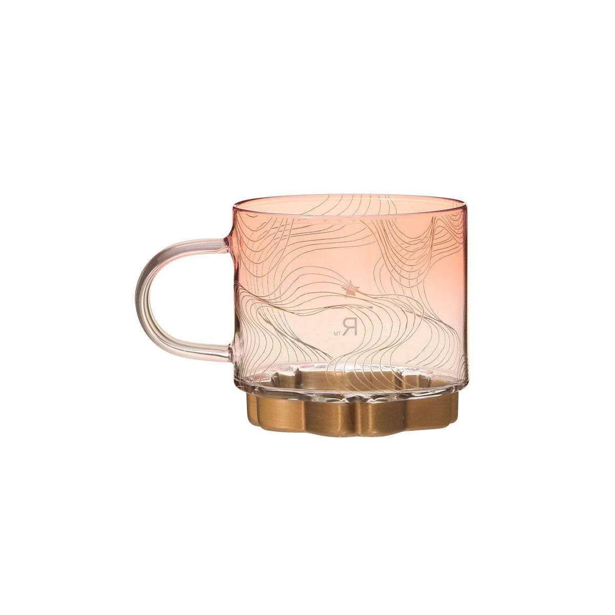 Starbucks Reserve Sakura 2025 Gold Bottom Handle Glass Mu