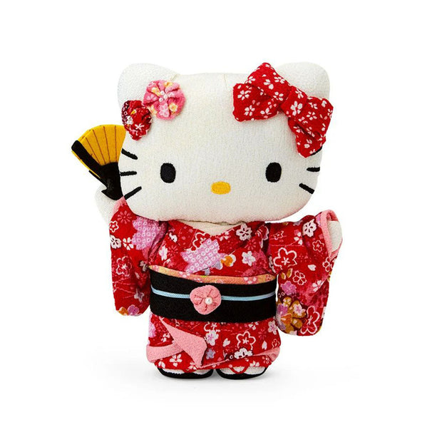 Sanrio Sakura 2025 Red Chirimen Medium Doll: Hello Kitty