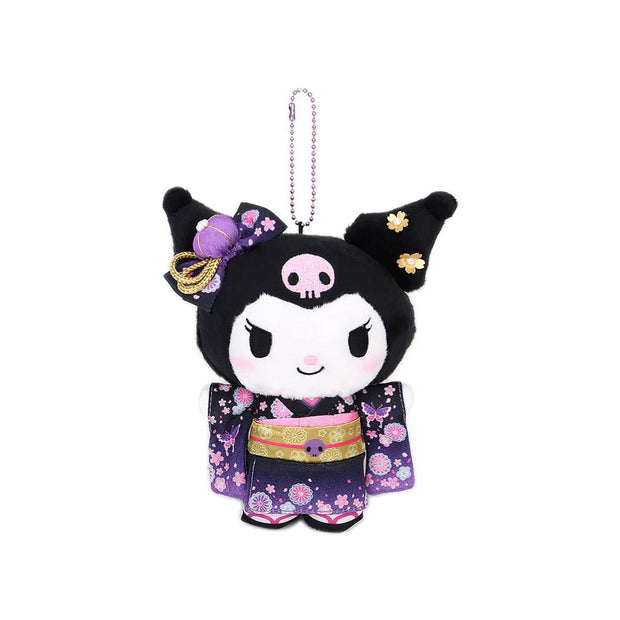 Sanrio Japan Sakura 2025 Kimono Plush Keychain: Kuromi