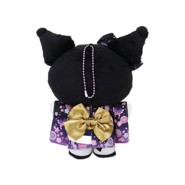 Sanrio Japan Sakura 2025 Kimono Plush Keychain: Kuromi