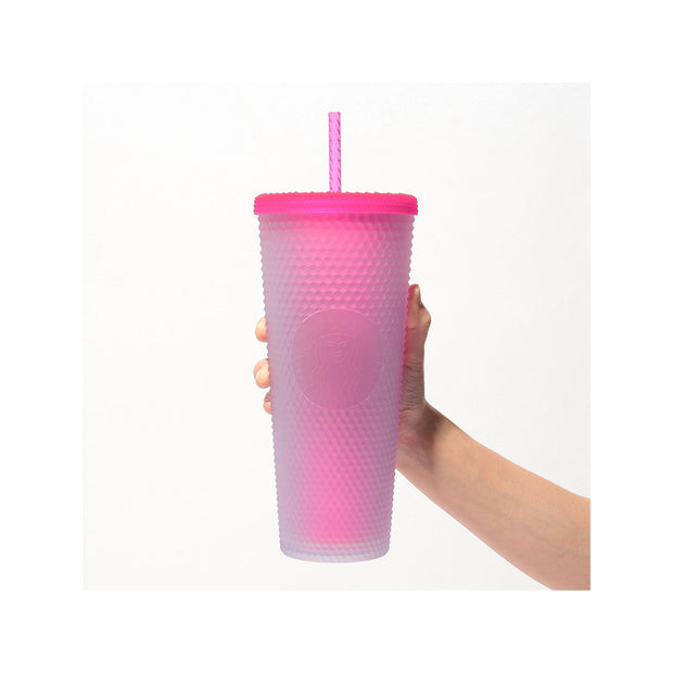 Starbucks Spring 2025 Logo Cold Cup Tumbler: Neon Pink