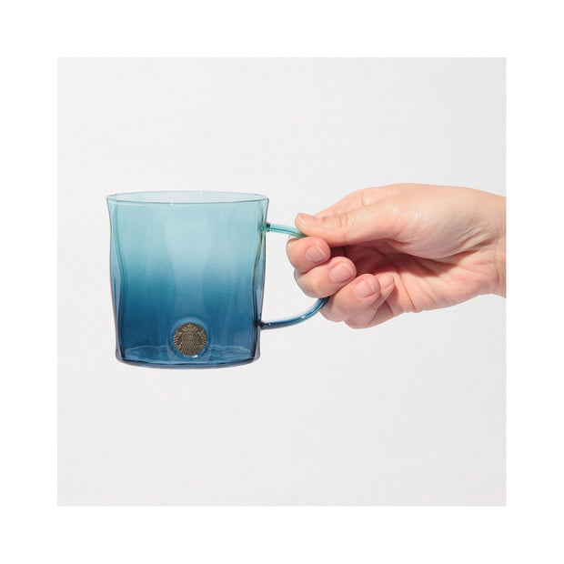 Starbucks Heat-Resistant Glass Mug Medal Dual Blue Gradation