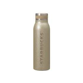 Starbucks Holiday 2025 Champagne Gold Glitter Bottle