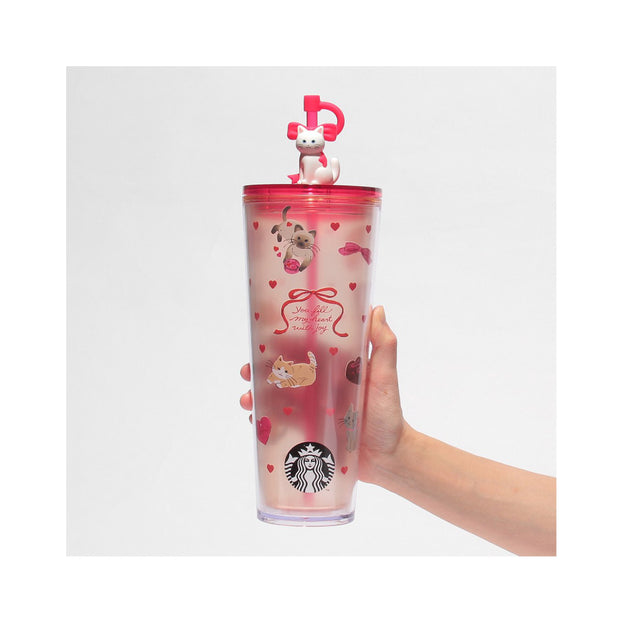 Starbucks Valentine 2026 Cat Cold Cup Tumbler