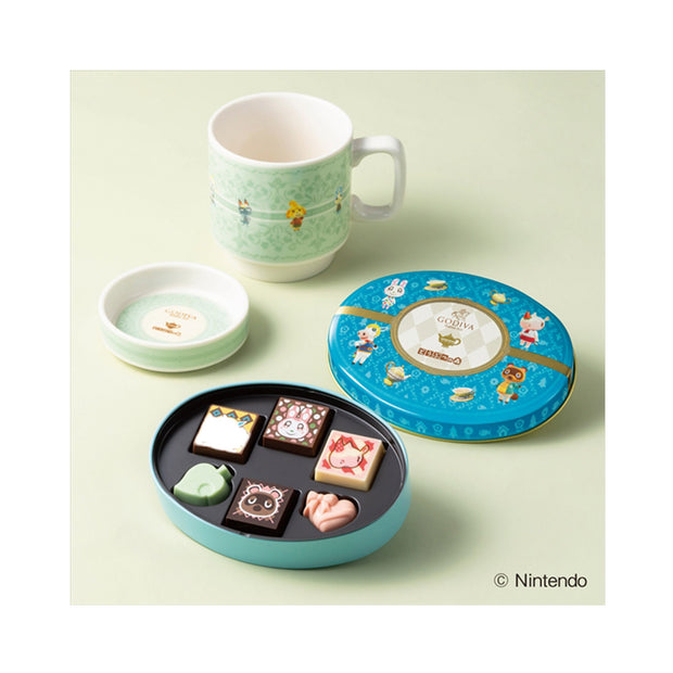 Godiva Meets Animal Crossing Assortment Tea Mug Set with Lid