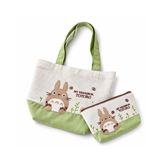 Ghibli My Neighbor Totoro Waffle Series Pouch & Mini Bag Set