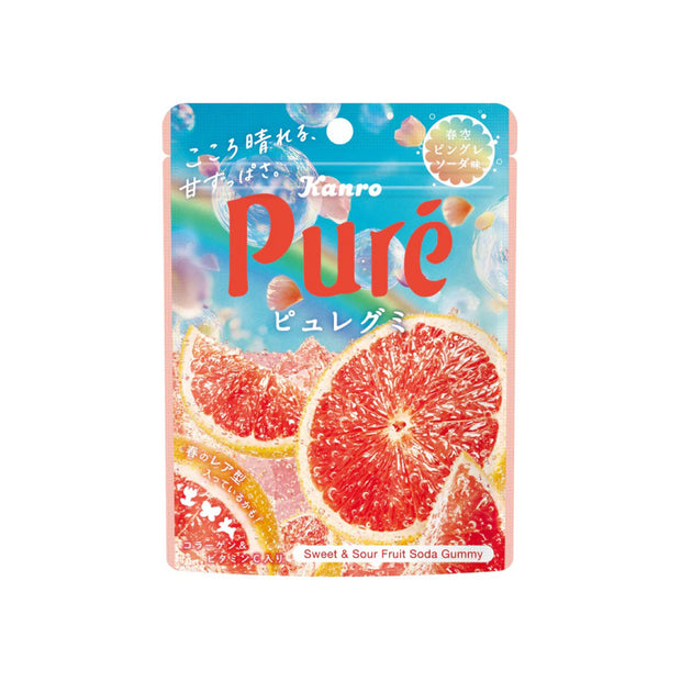 Kanro Pure Sweet & Sour Fruit Soda Gummy