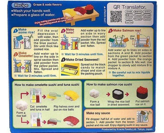 Popin' Cookin' Fun Sushi Kit Candy and Snacks Kracie