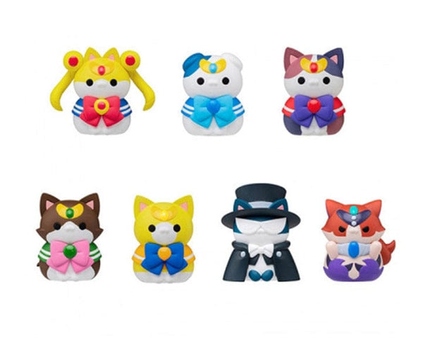The "MEGA CAT PROJECT Pretty Guardian Sailor Moon" is a collectible series that combines the iconic characters from the "Sailor Moon" anime with the charming aesthetic of cute, stylized cats. A unique crossover that reimagines popular characters as adorable cat figures. The collection includes popular characters such as Sailor Moon, Sailor Mercury, Sailor Mars, Sailor Jupiter, Sailor Venus, and possibly more. 

Size: 7cm x 5cm x 5cm/2.76 inches x 1.97 inches x 1.97 inches.