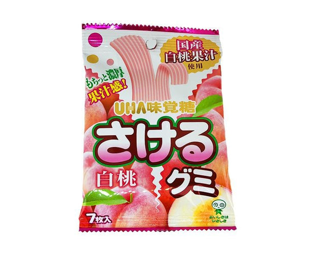 Sakeru Gummy White Peach Candy and Snacks Uha